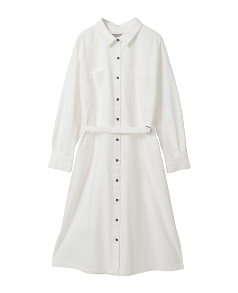 ポケット付きシャツワンピース 詳細画像 ホワイト 9