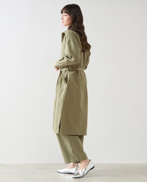 ポケット付きシャツワンピース 詳細画像 カーキ 3