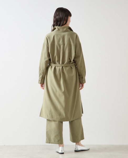ポケット付きシャツワンピース 詳細画像 カーキ 4
