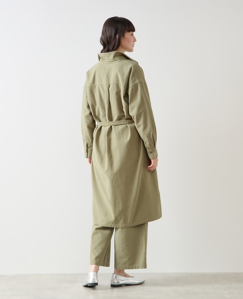 ポケット付きシャツワンピース 詳細画像 カーキ 5