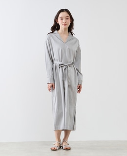 オープンカラーワンピース