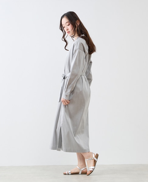 オープンカラーワンピース 詳細画像 ライトグレー 4