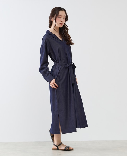 オープンカラーワンピース 詳細画像 インディゴブルー 10