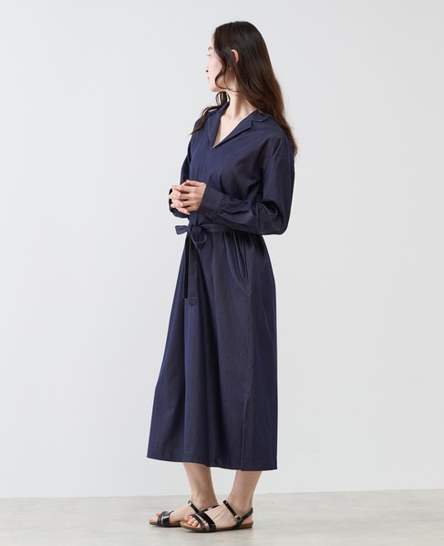 オープンカラーワンピース 詳細画像 インディゴブルー 6