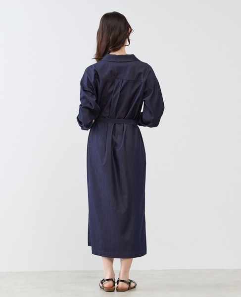 オープンカラーワンピース 詳細画像 インディゴブルー 7