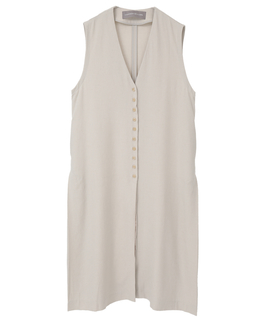 Vネックジレワンピース