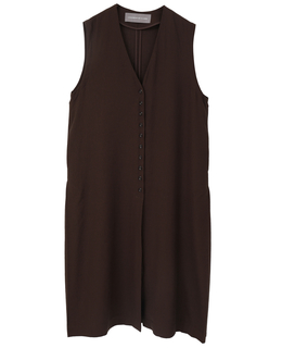 Vネックジレワンピース