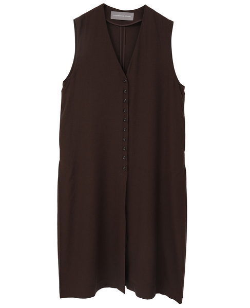 Vネックジレワンピース 詳細画像 ブラウン 1
