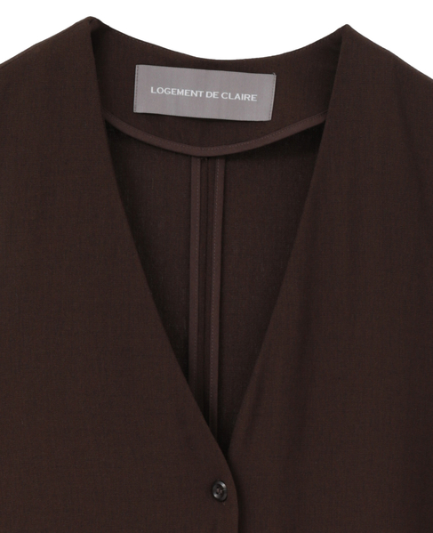 Vネックジレワンピース 詳細画像 ブラウン 3