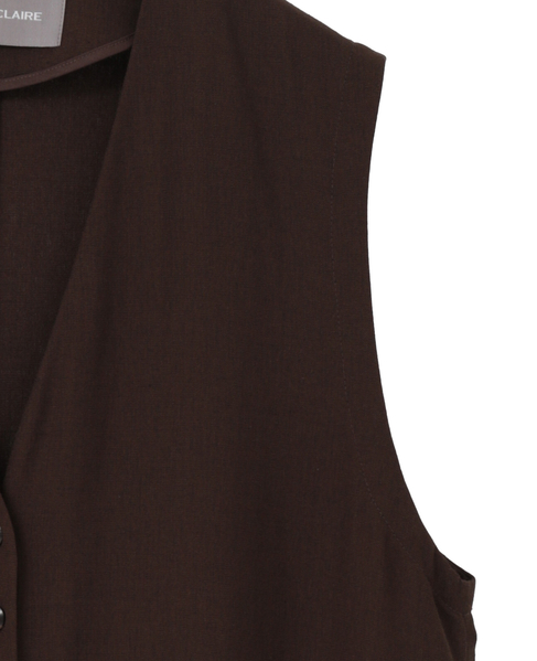 Vネックジレワンピース 詳細画像 ブラウン 4