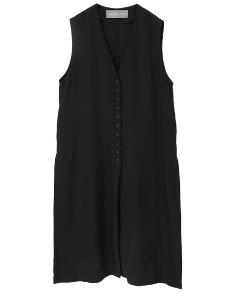 Vネックジレワンピース 詳細画像 ブラック 1