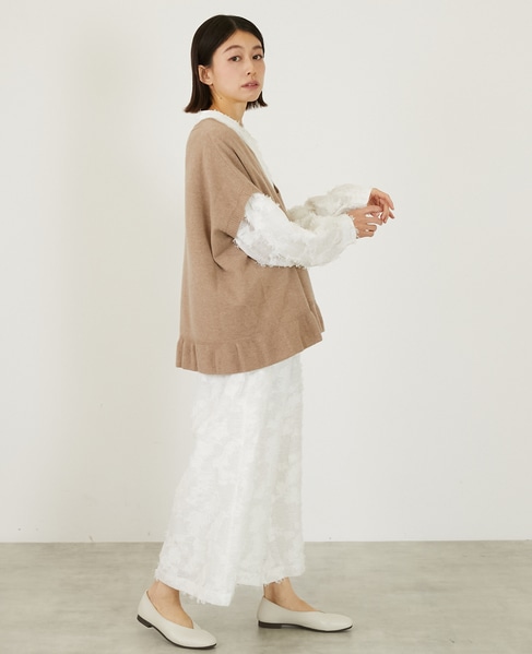 【LOURMARIN】フリンジジャガードブラウス 詳細画像 オフホワイト 6