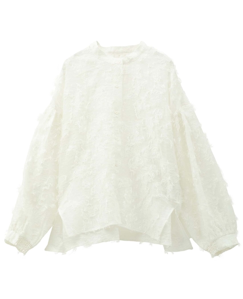 【LOURMARIN】フリンジジャガードブラウス 詳細画像 オフホワイト 9