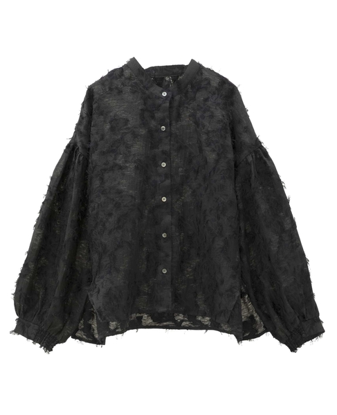 【LOURMARIN】フリンジジャガードブラウス 詳細画像 ブラック 12