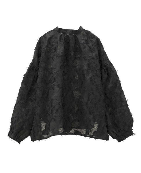 【LOURMARIN】フリンジジャガードブラウス 詳細画像 ブラック 13