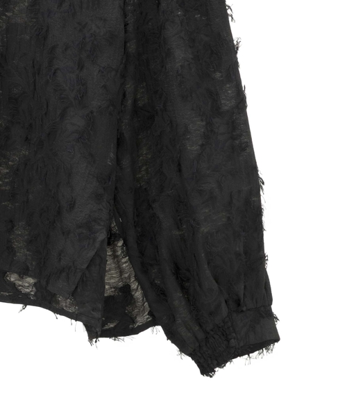 【LOURMARIN】フリンジジャガードブラウス 詳細画像 ブラック 15