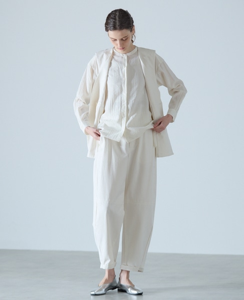 フレアーヘムピンタックブラウス 詳細画像 オフホワイト 3