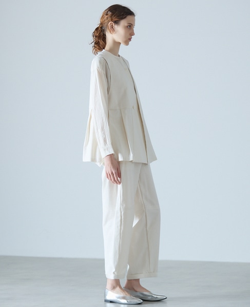 フレアーヘムピンタックブラウス 詳細画像 オフホワイト 4