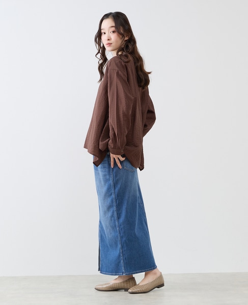 フレアーヘムピンタックブラウス 詳細画像 ブラウン 5