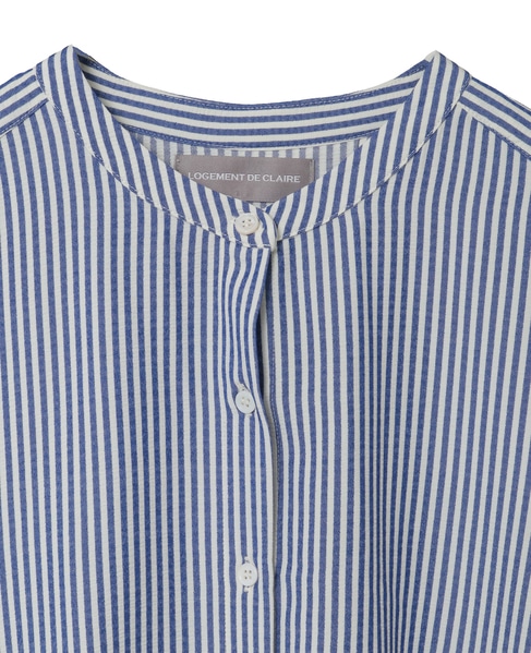 フレアーヘムピンタックブラウス 詳細画像 ブルー 13