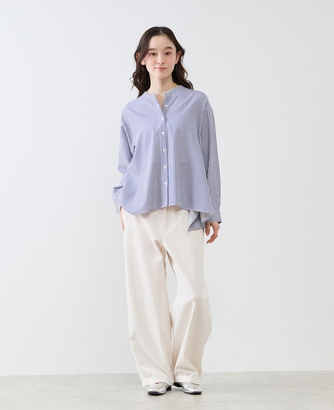 フレアーヘムピンタックブラウス 詳細画像 ブルー 3