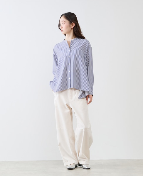 フレアーヘムピンタックブラウス 詳細画像 ブルー 4