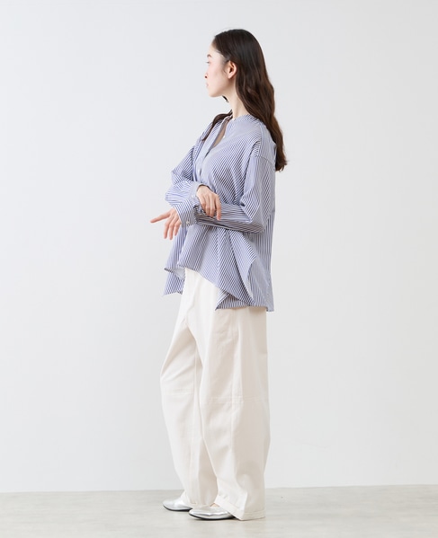 フレアーヘムピンタックブラウス 詳細画像 ブルー 6