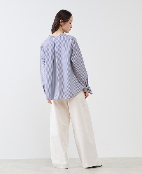 フレアーヘムピンタックブラウス 詳細画像 ブルー 7