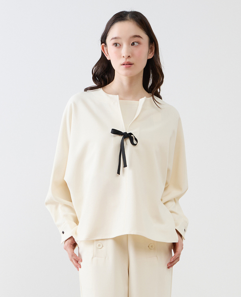 【LOURMARIN】クルーネックドルマンブラウス 詳細画像 ホワイト 1