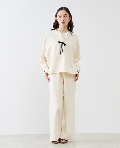 【LOURMARIN】クルーネックドルマンブラウス 詳細画像 ホワイト 2