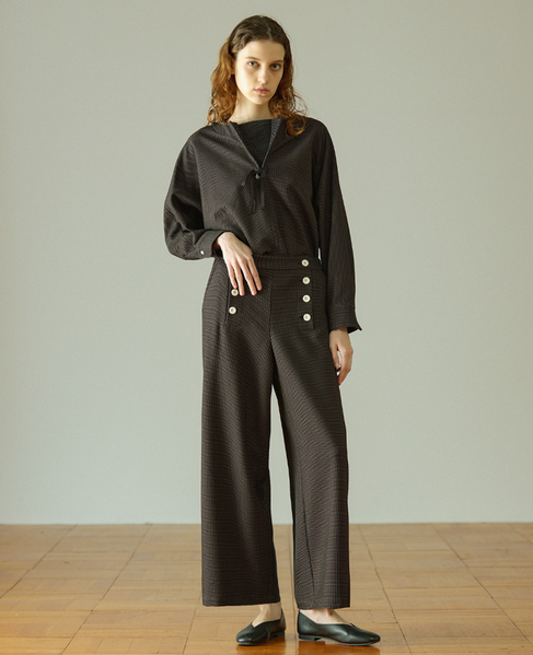 【LOURMARIN】クルーネックドルマンブラウス 詳細画像 ブラック 2