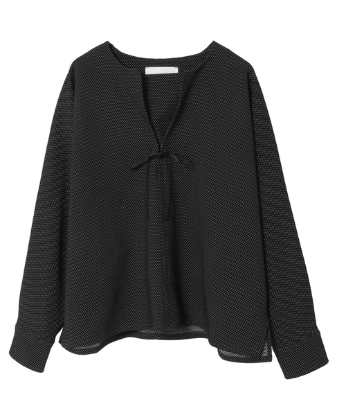 【LOURMARIN】クルーネックドルマンブラウス 詳細画像 ブラック 4