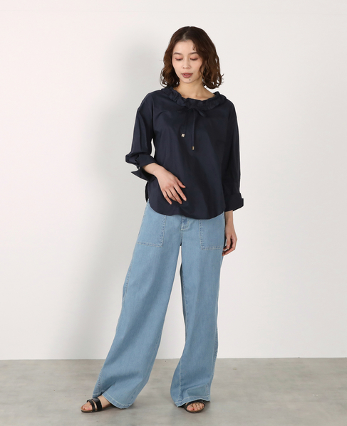 フード付きブラウス 詳細画像 ネイビー 3