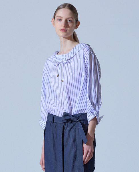 フード付きブラウス 詳細画像 ストライプ 1