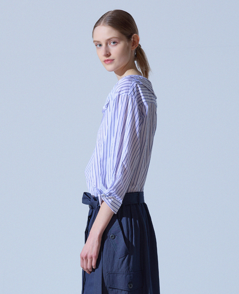 フード付きブラウス 詳細画像 ストライプ 3