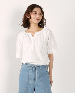 刺しゅうラグランブラウス