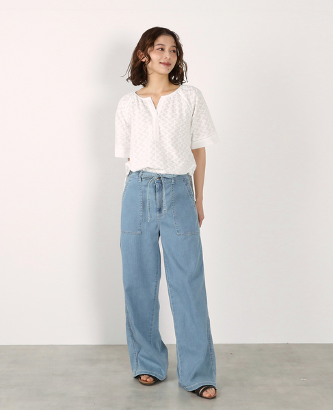 刺しゅうラグランブラウス 詳細画像 ホワイト 2