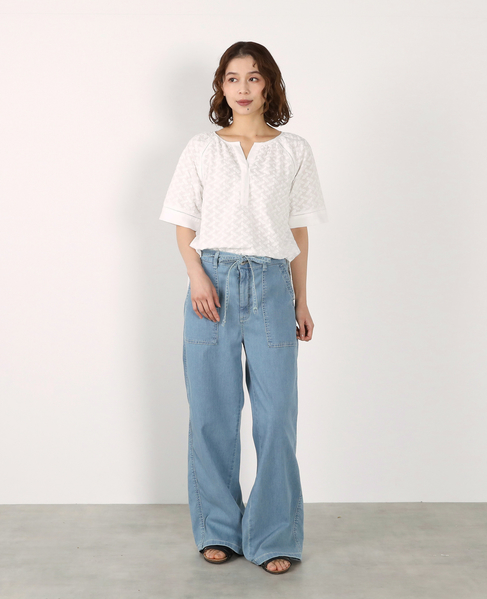 刺しゅうラグランブラウス 詳細画像 ホワイト 4