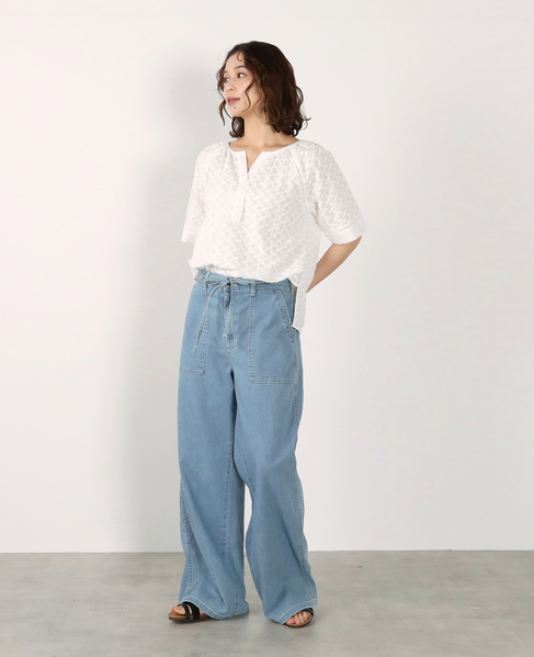 刺しゅうラグランブラウス 詳細画像 ホワイト 6