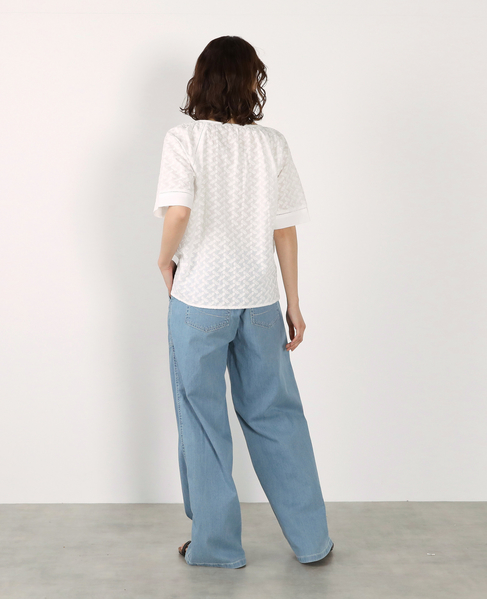 刺しゅうラグランブラウス 詳細画像 ホワイト 8