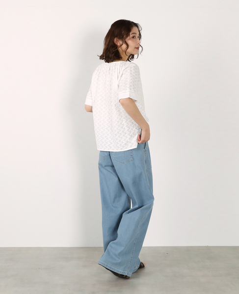 刺しゅうラグランブラウス 詳細画像 ホワイト 9