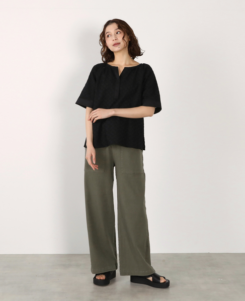 刺しゅうラグランブラウス 詳細画像 ブラック 10