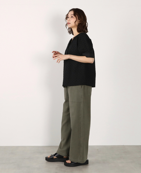 刺しゅうラグランブラウス 詳細画像 ブラック 3