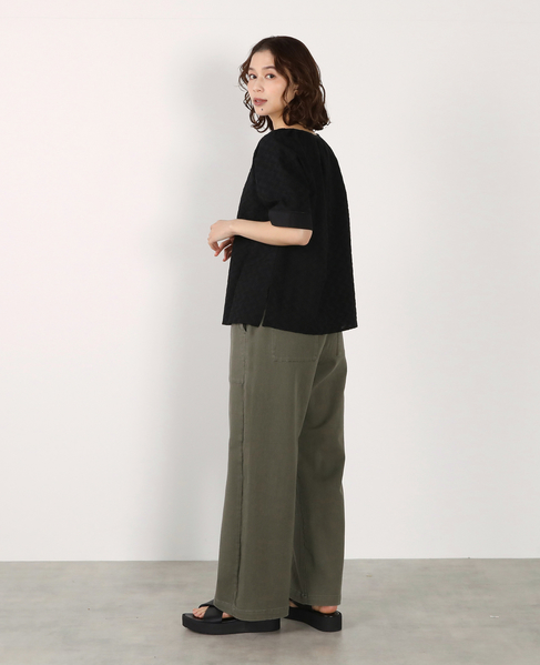 刺しゅうラグランブラウス 詳細画像 ブラック 4