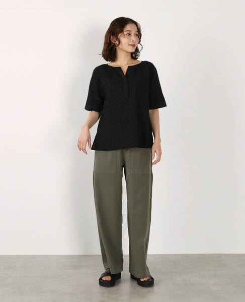 刺しゅうラグランブラウス 詳細画像 ブラック 7