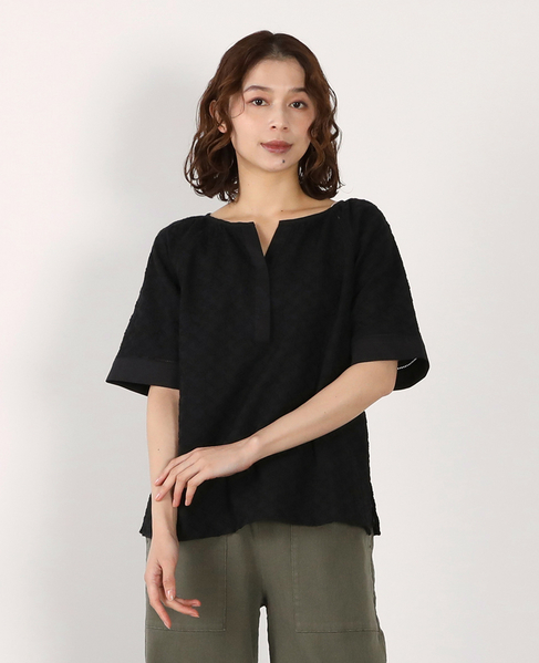 刺しゅうラグランブラウス 詳細画像 ブラック 8