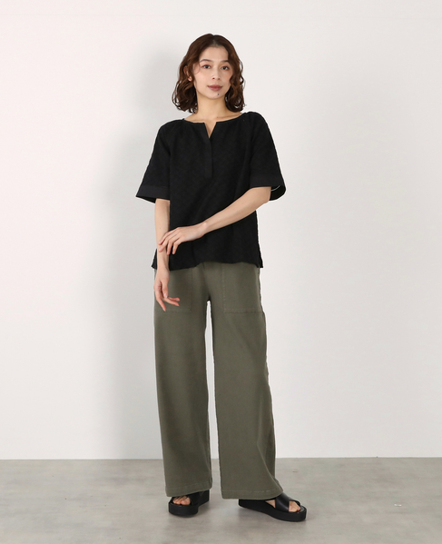 刺しゅうラグランブラウス 詳細画像 ブラック 9