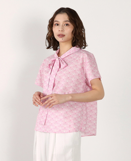 【LOURMARIN】リバティプリントボウタイブラウス