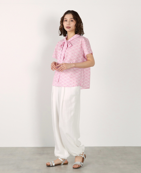 【LOURMARIN】リバティプリントボウタイブラウス 詳細画像 ピンク 2