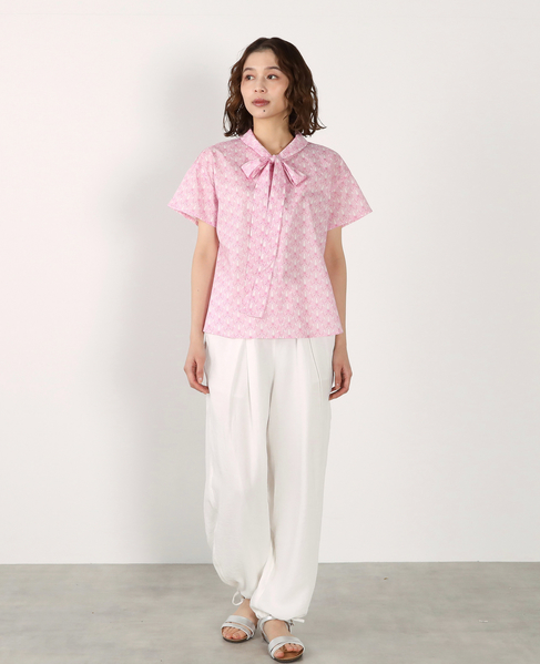 【LOURMARIN】リバティプリントボウタイブラウス 詳細画像 ピンク 3